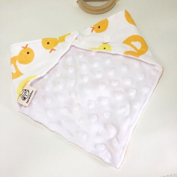 HONEY BABY Bib + Wooden Bunny Toy Duck Printed Gift Set - Picture 5 of 11